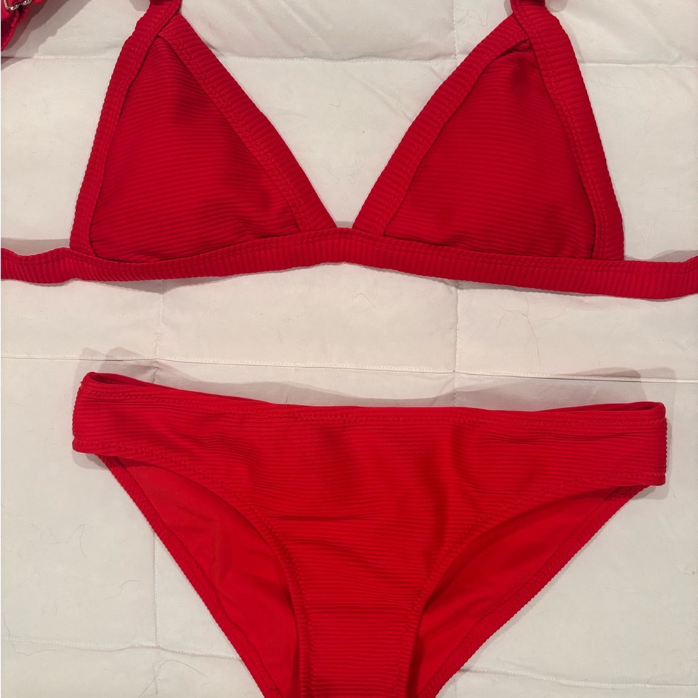 Red Heat Swimwear Triangle Bikini Set